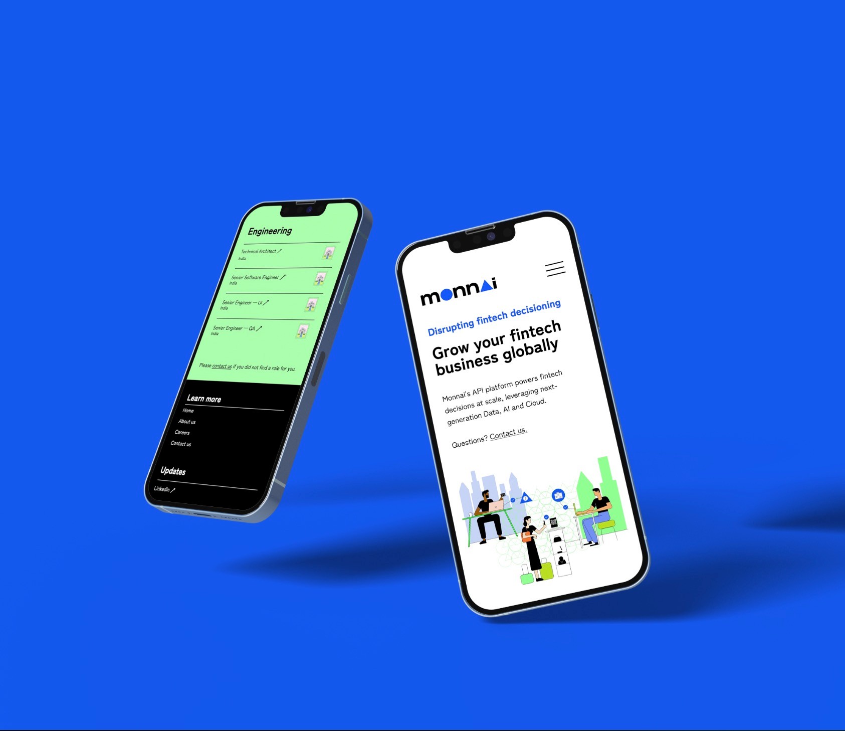 Brand identity and web design for Monnai, a fintech startup based in